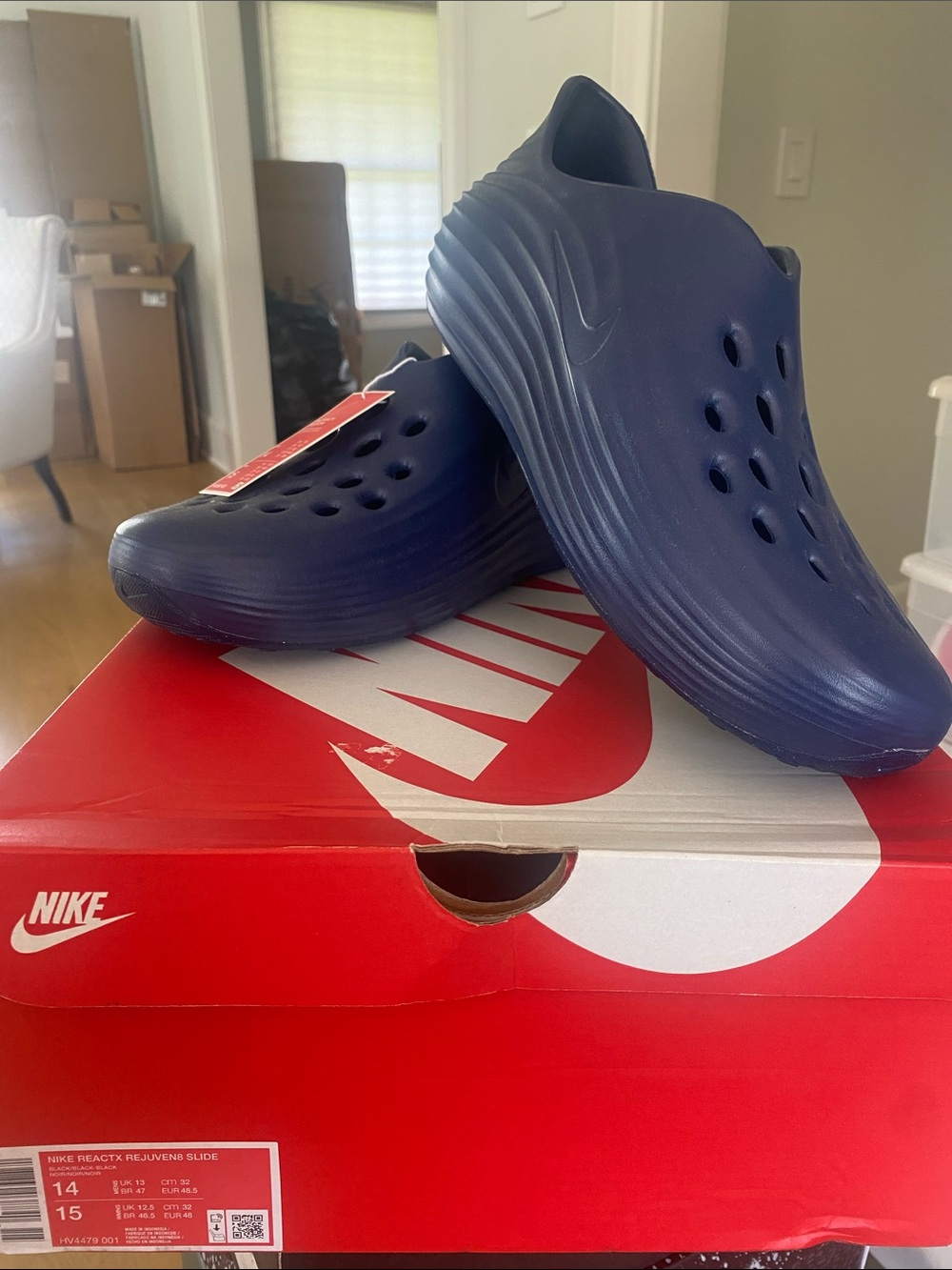 Nike Men's Navy Blue Foam Slide Clog